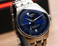 Load image into Gallery viewer, Tissot Chemin Des Tourelles Powermatic 80 Blue Dial Silver Steel Strap Watch for Men - T139.407.11.048.00