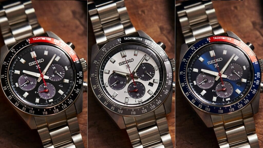 Seiko Prospex Speedtimer Solar Chronograph Blue Dial Silver Steel Strap Watch for Men - SSC913