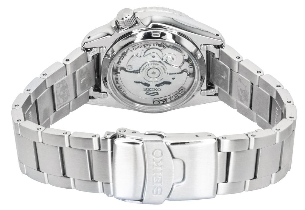 Seiko 5 Sports SKX Street Stonewash Black Dial Silver Steel Strap Watch for Men - SRPL79K1
