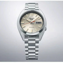 Load image into Gallery viewer, Seiko 5 Sports SNXS Series Automatic Beige Dial Silver Steel Strap Watch for Men - SRPK91K1