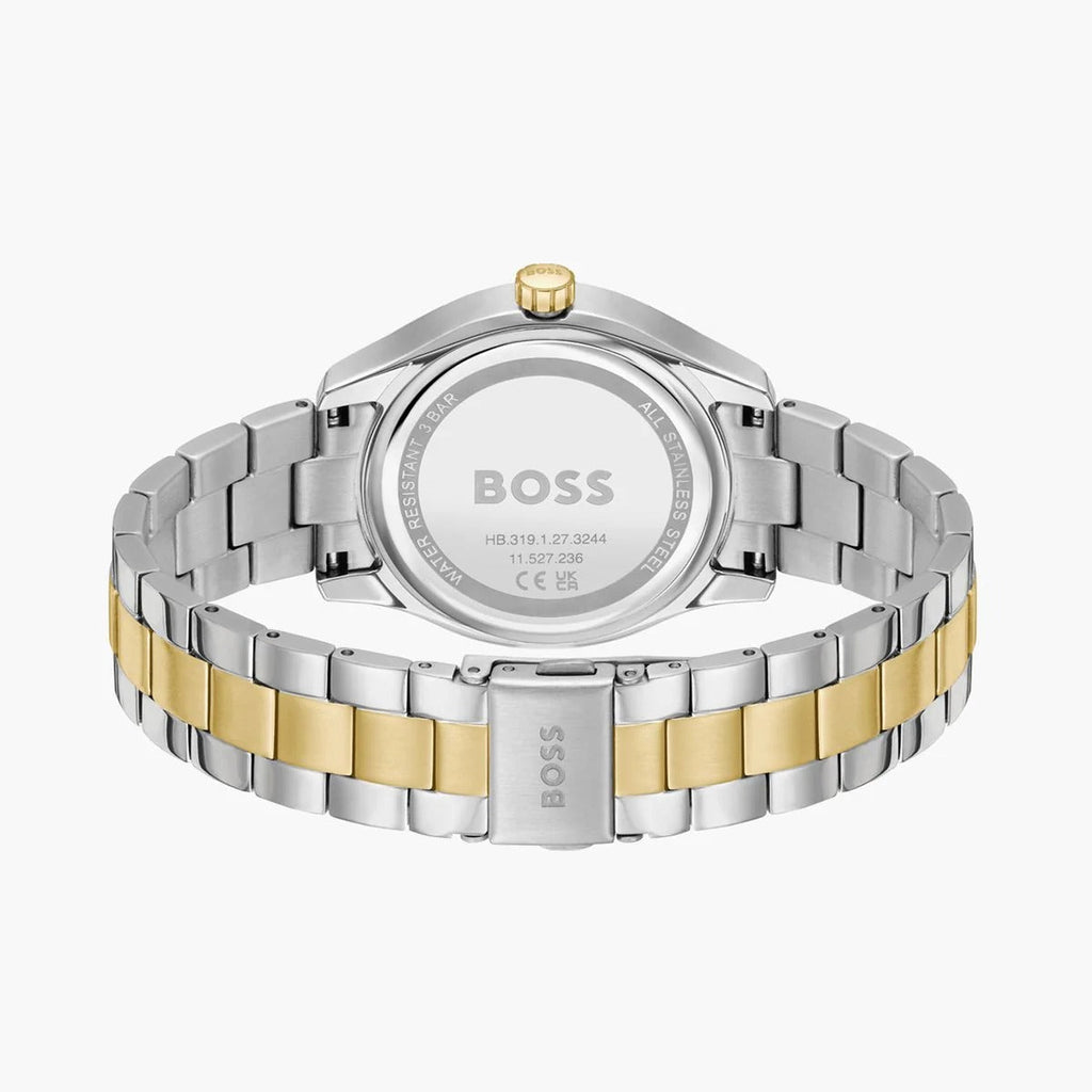 Hugo Boss Runner Chronograph Grey Dial Two Tone Steel Strap Watch for Men - 1514144
