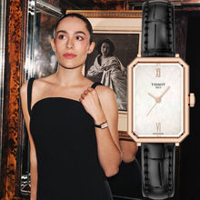 Load image into Gallery viewer, Tissot SRV White Mother of Pearl Dial Black Leather Strap Watch for Women - T160.110.36.113.00