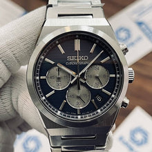 Load image into Gallery viewer, Seiko Conceptual Chronograph Blue Dial Silver Steel Strap Watch for Men- SSB453P1