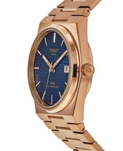 Load image into Gallery viewer, Tissot PRX Powermatic 80 Blue Dial Rose Gold Steel Strap Watch for Men - T137.407.33.041.00