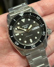 Load image into Gallery viewer, Seiko 5 Sports SKX Street Stonewash Black Dial Silver Steel Strap Watch for Men - SRPL79K1