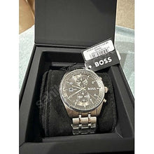 Load image into Gallery viewer, Hugo Boss Skytraveller Chronograph Grey Dial Silver Steel Strap Watch for Men - 1514151