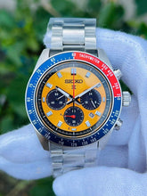 Load image into Gallery viewer, Seiko Prospex Solar Chronograph 1969 Re-interpretation Orange Dial Silver Steel Strap Watch for Men - SSC947