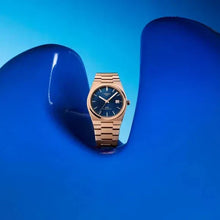 Load image into Gallery viewer, Tissot PRX Powermatic 80 Blue Dial Rose Gold Steel Strap Watch for Men - T137.407.33.041.00