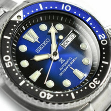 Load image into Gallery viewer, Seiko Prospex Deep Blue Batman Turtle Diver's Automatic Blue Dial Silver Steel Strap Watch for Men - SRPC25J1