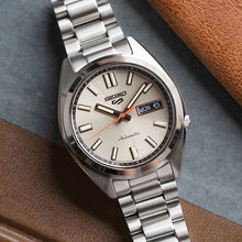 Load image into Gallery viewer, Seiko 5 Sports SNXS Series Automatic Beige Dial Silver Steel Strap Watch for Men - SRPK91K1
