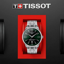 Load image into Gallery viewer, Tissot Chemin des Tourelles Powermatic 80 Green Dial Silver Steel Strap Watch for Men - T139.407.11.091.00
