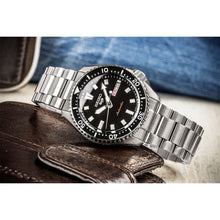 Load image into Gallery viewer, Seiko 5 Sports SKX Automatic Black Dial Silver Steel Strap Watch for Men - SRPL85K1