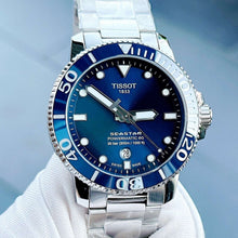 Load image into Gallery viewer, Tissot Seastar 1000 Powermatic 80 Blue Dial Silver Steel Strap Watch for Men - T120.407.11.041.03