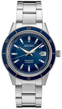 Load image into Gallery viewer, Seiko Presage Style60's Automatic Blue Dial Silver Steel Strap Watch for Men - SRPG05J1