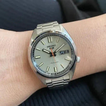Load image into Gallery viewer, Seiko 5 Sports SNXS Series Automatic Beige Dial Silver Steel Strap Watch for Men - SRPK91K1