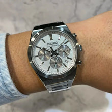 Load image into Gallery viewer, Seiko Conceptual Chronograph White Dial Silver Steel Strap Watch for Men - SSB451P1