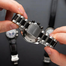 Load image into Gallery viewer, Seiko Prospex Speedtimer Solar Chronograph Datsun 240Z Collaboration Limited Edition Black Dial Two Tone Steel Strap Watch for Men - SSC957