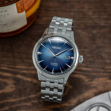 Load image into Gallery viewer, Seiko Presage Cocktail Time Automatic Blue Dial Silver Steel Strap Watch for Men - SRPB41J1