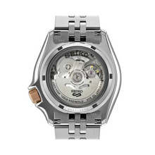 Load image into Gallery viewer, Seiko 5 GMT Sport Asia Exclusive Limited Edition Off White Dial Silver Steel Strap Watch for Men - SSK046K1