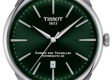 Load image into Gallery viewer, Tissot Chemin des Tourelles Powermatic 80 Green Dial Silver Steel Strap Watch for Men - T139.407.11.091.00