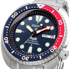 Load image into Gallery viewer, Seiko Prospex PADI Special Edition Automatic Blue Dial Silver Steel Strap Watch for Men - SRPE99