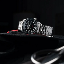 Load image into Gallery viewer, Seiko 5 Sports SKX Automatic Black Dial Silver Steel Strap Watch for Men - SRPL85K1