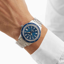 Load image into Gallery viewer, Seiko Presage Style60's Automatic Blue Dial Silver Steel Strap Watch for Men - SRPG05J1