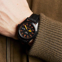 Load image into Gallery viewer, Seiko 5 Sports Flieger Pilot Automatic Black Dial Black Nylon Strap Watch for Men - SRPH33K1
