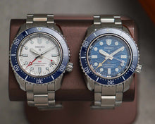 Load image into Gallery viewer, Seiko Prospex 1968 Heritage Diver's GMT 60th Anniversary White Dial Silver Steel Strap Watch for Men - SPB519J1