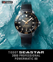 Load image into Gallery viewer, Tissot Seastar 2000 Professional Powermatic 80 Black Dial Black Rubber Strap Watch for Men - T120.607.17.441.01