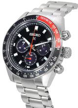 Load image into Gallery viewer, Seiko Prospex Speedtimer Solar Chronograph Black Dial Silver Steel Strap Watch for Men - SSC915