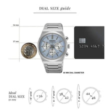 Load image into Gallery viewer, Seiko Conceptual Chronograph Ice Blue Dial Silver Steel Strap Watch for Men - SSB459P1