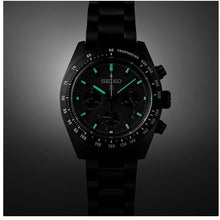 Load image into Gallery viewer, Seiko Prospex Speedtimer The Black Series Limited Edition Black Dial Black Steel Strap Watch for Men - SSC917