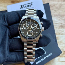 Load image into Gallery viewer, Tissot PR516 Chronograph Black Dial Silver Steel Strap Watch for Men - T149.417.11.051.00