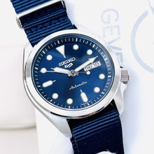 Load image into Gallery viewer, Seiko 5 Sports Automatic Blue Dial Blue Nylon Strap Watch for Men - SRPE63K1