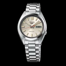Load image into Gallery viewer, Seiko 5 Sports SNXS Series Automatic Beige Dial Silver Steel Strap Watch for Men - SRPK91K1