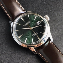 Load image into Gallery viewer, Seiko Presage Cocktail Time Automatic Green Dial Brown Leather Strap Watch for Men - SRPD37J1