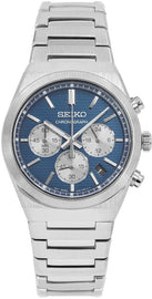 Seiko Conceptual Chronograph Blue Dial Silver Steel Strap Watch for Men- SSB453P1