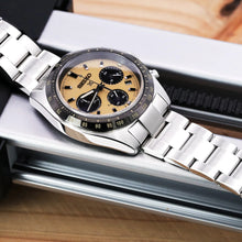 Load image into Gallery viewer, Seiko Prospex Speedtimer Solar Chronograph Gold Dial Silver Steel Strap Watch for Men - SSC817