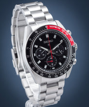 Load image into Gallery viewer, Seiko Prospex Speedtimer Solar Chronograph Black Dial Silver Steel Strap Watch for Men - SSC915