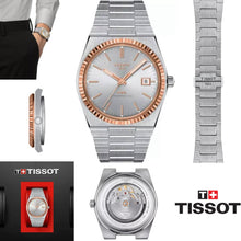 Load image into Gallery viewer, Tissot PRX Powermatic 80 18K Silver Dial Silver Steel Strap Watch for Men - T931.407.41.031.00