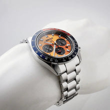 Load image into Gallery viewer, Seiko Prospex Solar Chronograph 1969 Re-interpretation Orange Dial Silver Steel Strap Watch for Men - SSC947