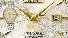 Load image into Gallery viewer, Seiko Presage Cocktail Time Automatic Diamonds White Dial Two Tone Steel Strap Watch for Women - SRE010J1