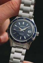 Load image into Gallery viewer, Seiko Presage Style60's Automatic Blue Dial Silver Steel Strap Watch for Men - SRPG05J1