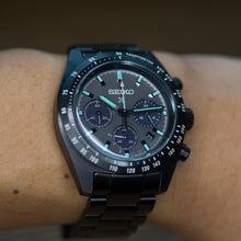 Load image into Gallery viewer, Seiko Prospex Speedtimer The Black Series Limited Edition Black Dial Black Steel Strap Watch for Men - SSC917