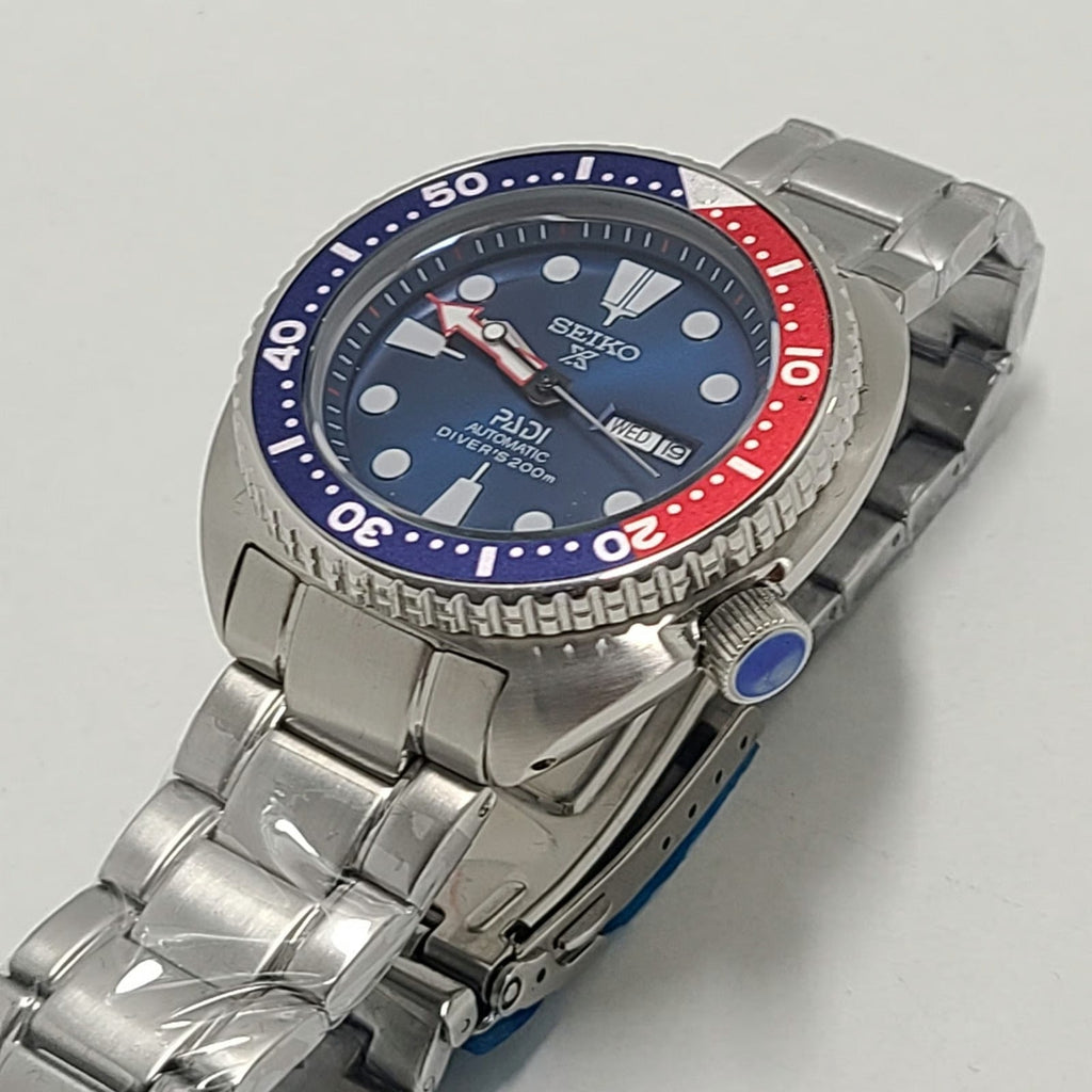 Seiko Prospex PADI Special Edition Automatic Blue Dial Silver Steel Strap Watch for Men - SRPE99