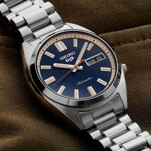 Load image into Gallery viewer, Seiko 5 Sports SNXS Automatic Blue Dial Silver Steel Strap Watch for Men - SRPK87K1