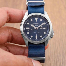 Load image into Gallery viewer, Seiko 5 Sports Automatic Blue Dial Blue Nylon Strap Watch for Men - SRPE63K1