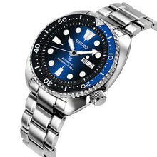 Load image into Gallery viewer, Seiko Prospex Deep Blue Batman Turtle Diver's Automatic Blue Dial Silver Steel Strap Watch for Men - SRPC25J1