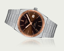 Load image into Gallery viewer, Tissot PRX Powermatic 80 18K Gold Brown Dial Silver Steel Strap Watch for Men - T931.407.41.291.00